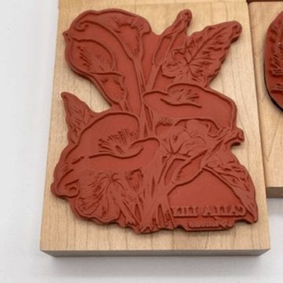 Lot of 6 Rubber Stamps for Crafting Floral Valentine’s Day Orchid Calla Lily - Picture 14 of 16